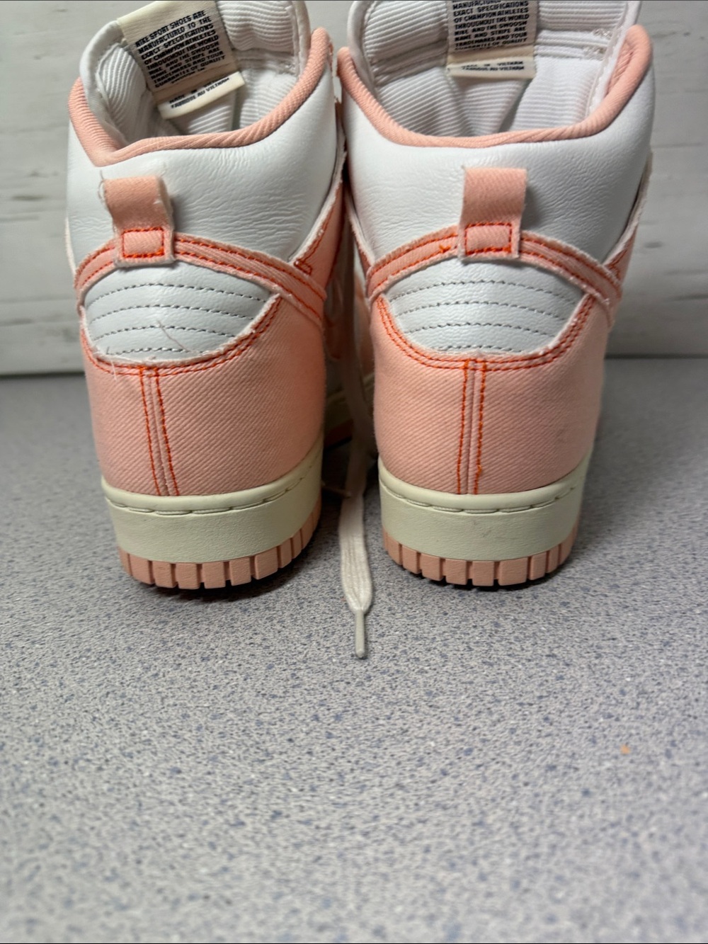 Nike Women's High-Top Sneakers in Peach and White - Picture 4 of 10